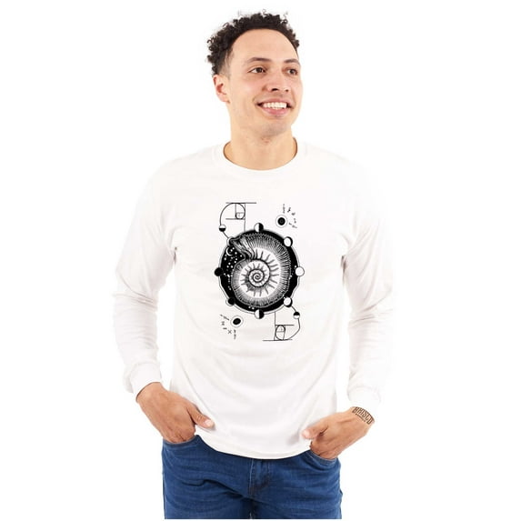 Nautilus Shell Symbolic Spiritual Plus Size Long Sleeve Graphic Tee Shirt Brisco Brands 2X