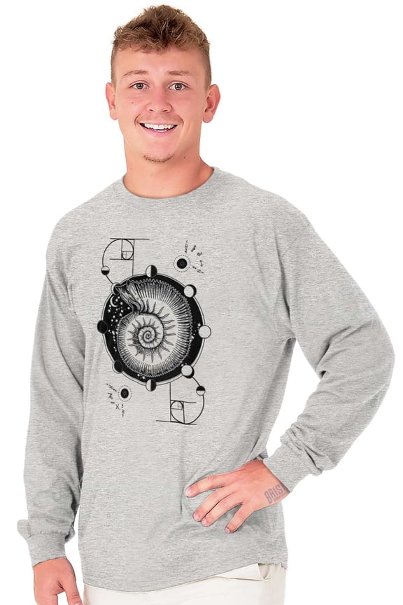Nautilus Shell Symbolic Spiritual Plus Size Long Sleeve Graphic Tee Shirt Brisco Brands 3X