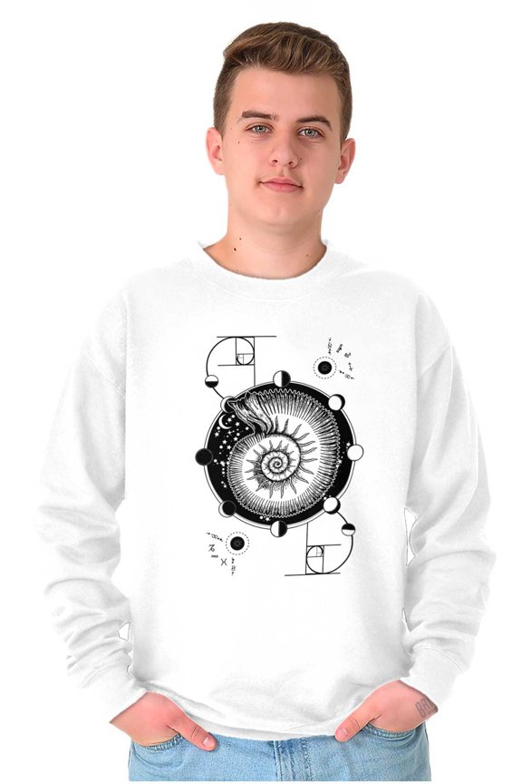 Nautilus Shell Symbolic Spiritual Unisex Plus Fleece Graphic Sweatshirt Brisco Brands 3X