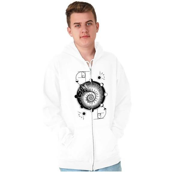 Nautilus Shell Symbolic Spiritual Zip Up Hoodie Men's Women's Brisco Brands S
