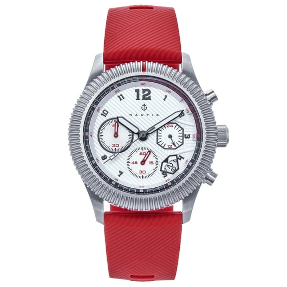 Nautis Meridian Chronograph Strap Watch W/Date - Red