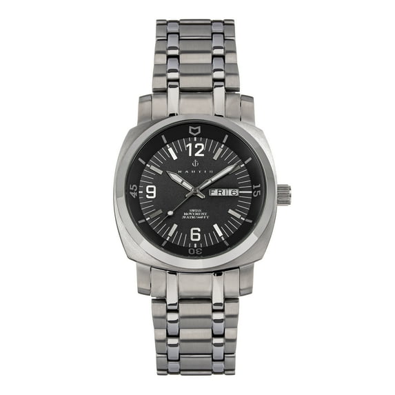 Nautis Stealth Bracelet Watch w/Day/Date - Black