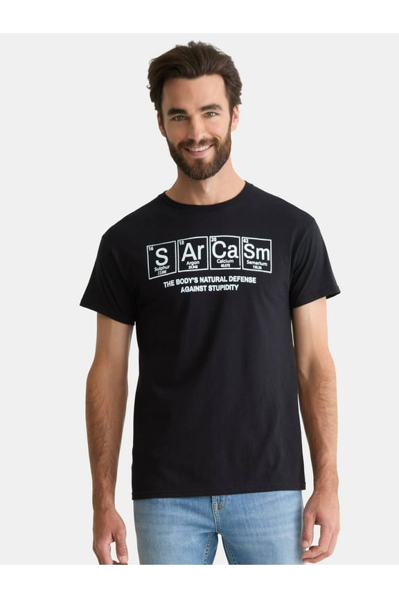 Sarcasm Men's and Big Men's Graphic Tee with Short Sleeves, Sizes S-3XL