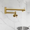 thumbnail image 1 of Nauxus Inc Pot Filler Kitchen Faucet Wall-Mounted Brass Gold Gold Finish, 1 of 5