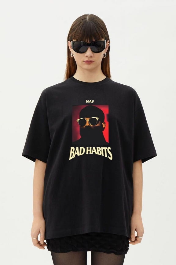 Nav Rapper Bad Habits Album Black XO Records Hip Hop T-Shirt, for men & women, up to size 5XL