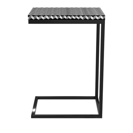 Nava Metal and Bone Accent Table in Black