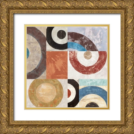 Nava, Sandro 20x20 Gold Ornate Wood Framed with Double Matting Museum Art Print Titled - Waves II