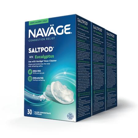 Navage Eucalyptus SaltPod Bundle: 3 Eucalyptus SaltPod 30-Packs (90 SaltPods)