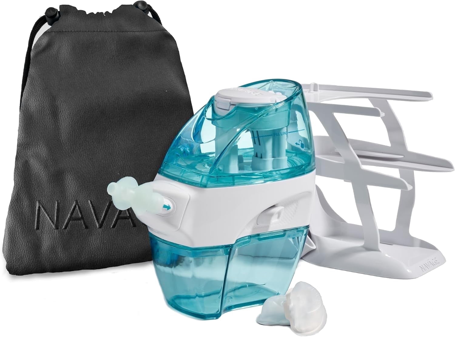 Navage Nasal Care DELUXE Bundle: Navage Nose Cleaner, Black Travel Bag, Countertop Caddy, and 30 SaltPods