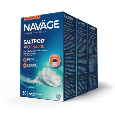 Navage SaltPod with Alkalol Bundle 3 30-Packs (90 SaltPods) - Navage Salt Pod Refills Only - Exclusively Designed for the Navage Nasal Irrigation System
