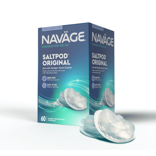 Navage Saline Nasal Rinse SaltPods, 60-Pack for Easy and Convenient ...