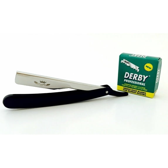 Navaja Rasurar Zeepk Stainless Straight Edge Barber Razor +100 Derby Blades