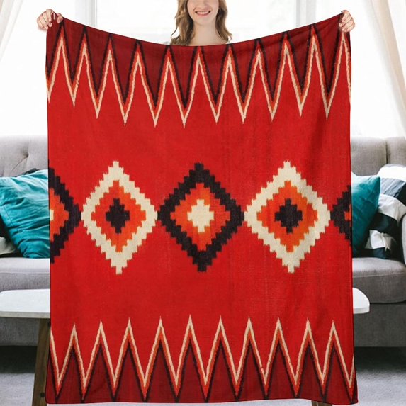 Navajo 1890 Child Blanket Flannel Fleece Throw Blankets 50"X40" Lightweight Fluffy Winter Fall Blanket Cozy Soft Fuzzy Plush Home Decor for Couch Bed Sofa Bedroom Living Room Travel