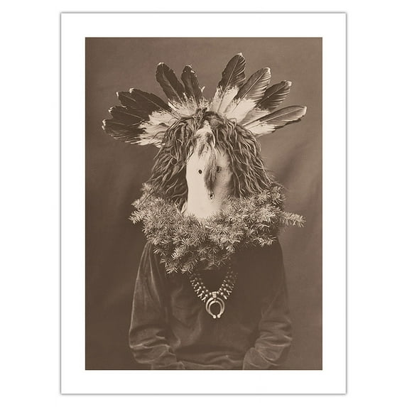 Navajo House God (Haschogan) - The Yebichai Hunchback - Vintage B&W Photograph by Edward S. Curtis c.1904 - Bamboo Fine Art 290gsm Paper (Unframed) 12x16in