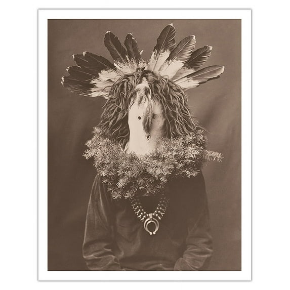 Navajo House God (Haschogan) - The Yebichai Hunchback - Vintage B&W Photograph by Edward S. Curtis c.1904 - Fine Art Matte Paper Print (Unframed) 11x14in