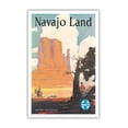 thumbnail image 1 of Navajo Land - Arizona New Mexico - Santa Fe Railroad - Navajo Nation Monument Valley - Vintage Railroad Travel Poster by Elms c.1954 - Master Art Print (Unframed) 12in x 18in, 1 of 4
