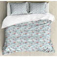 thumbnail image 1 of Naval Duvet Cover Set Queen Size, Summer Season Composition Ships on the Sea Pattern with Boats Waves and Fishing Nets, Decorative 3 Piece Bedding Set with 2 Pillow Shams, Multicolor, by Ambesonne, 1 of 3