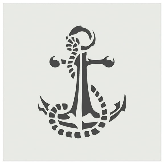 Naval Nautical Anchor with Rope for Sailors with Boats DIY Cookie Wall Craft Stencil - 3.5 Inch