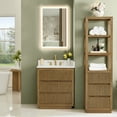 thumbnail image 1 of Navan 30"  Wood Vanity in Weathered Brown with Engineered Stone Top No Mirror, 1 of 16