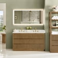 thumbnail image 1 of Navan 60"  Wood Vanity in Weathered Brown with Engineered Stone Top No Mirror, 1 of 16