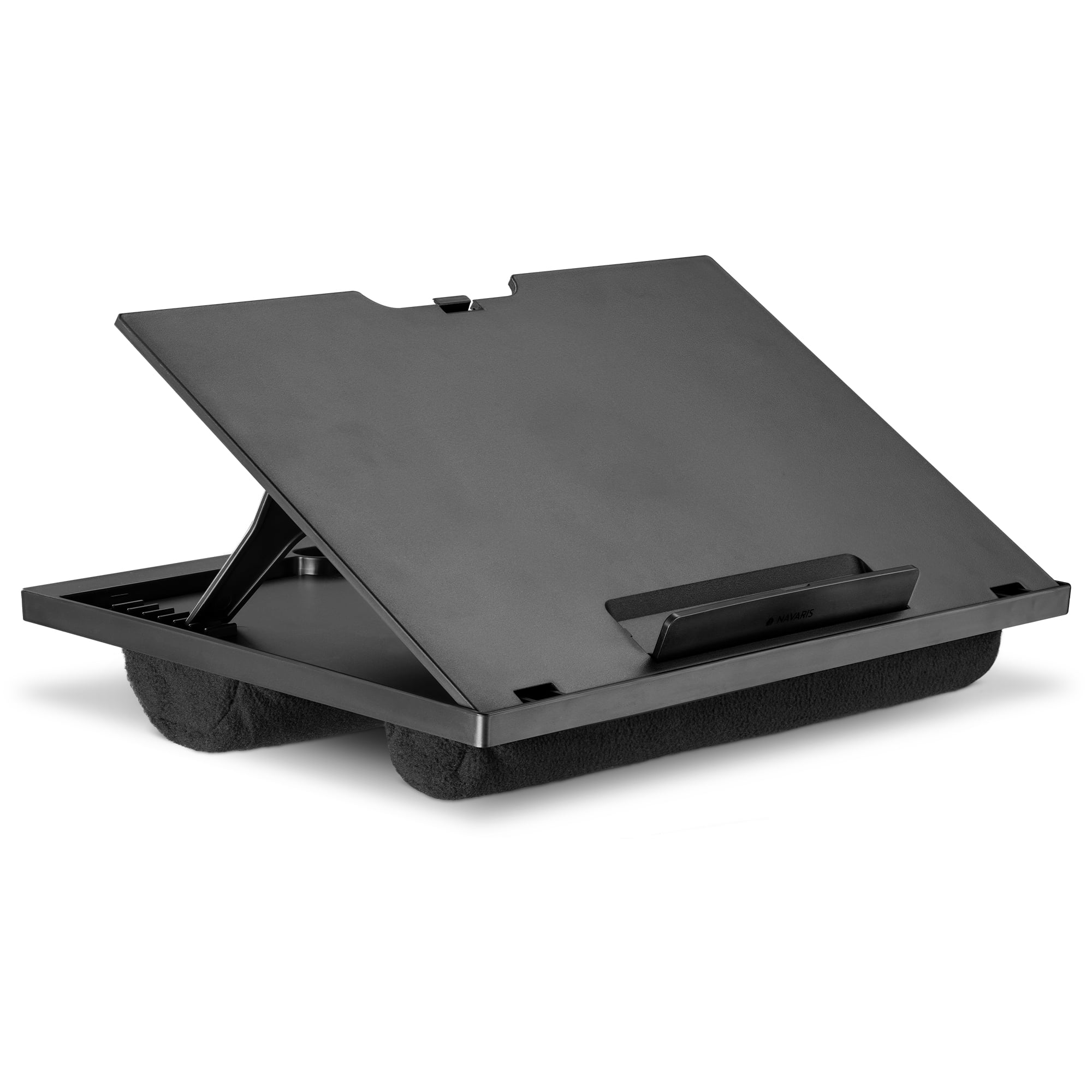 Black Adjustable Plastic Laptop Tray with Cushions