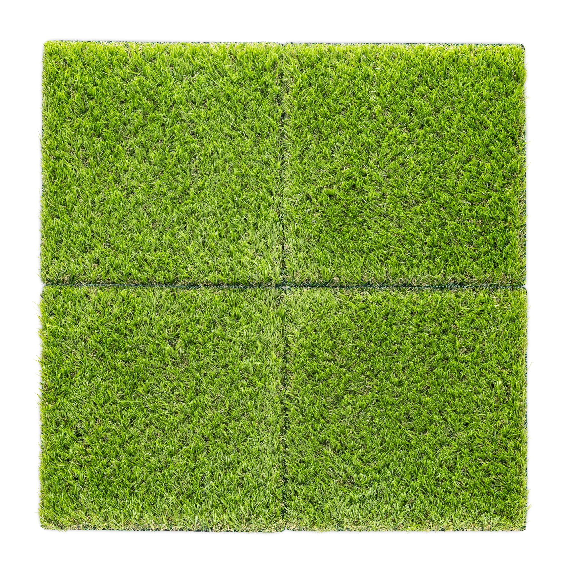 Navaris Artificial Grass Squares 12" x 12" Fake Green Grass Squares Panels for Indoor and