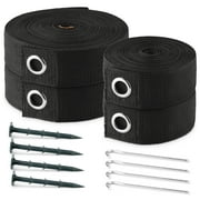 Navaris Beach Volleyball Net Set - 7.1 x 6.7 x 6.7 inches -  Black Nets For Volley Ball and Outdoor Sports - Portable Weighted Tie Net Kit (2.6lbs)