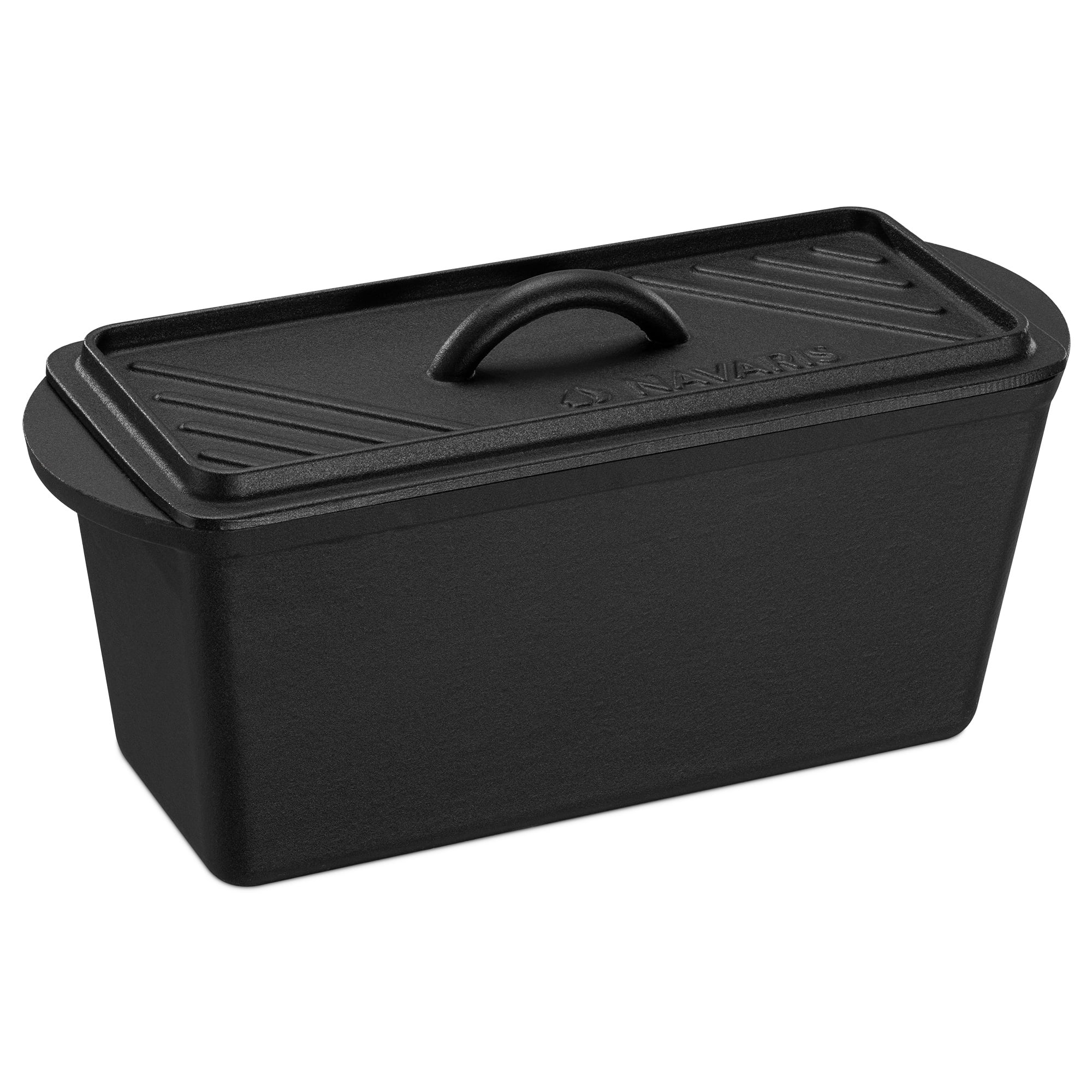 Navaris Cast Iron Bread Baking Pan with Lid - Versatile Loaf Tin for
