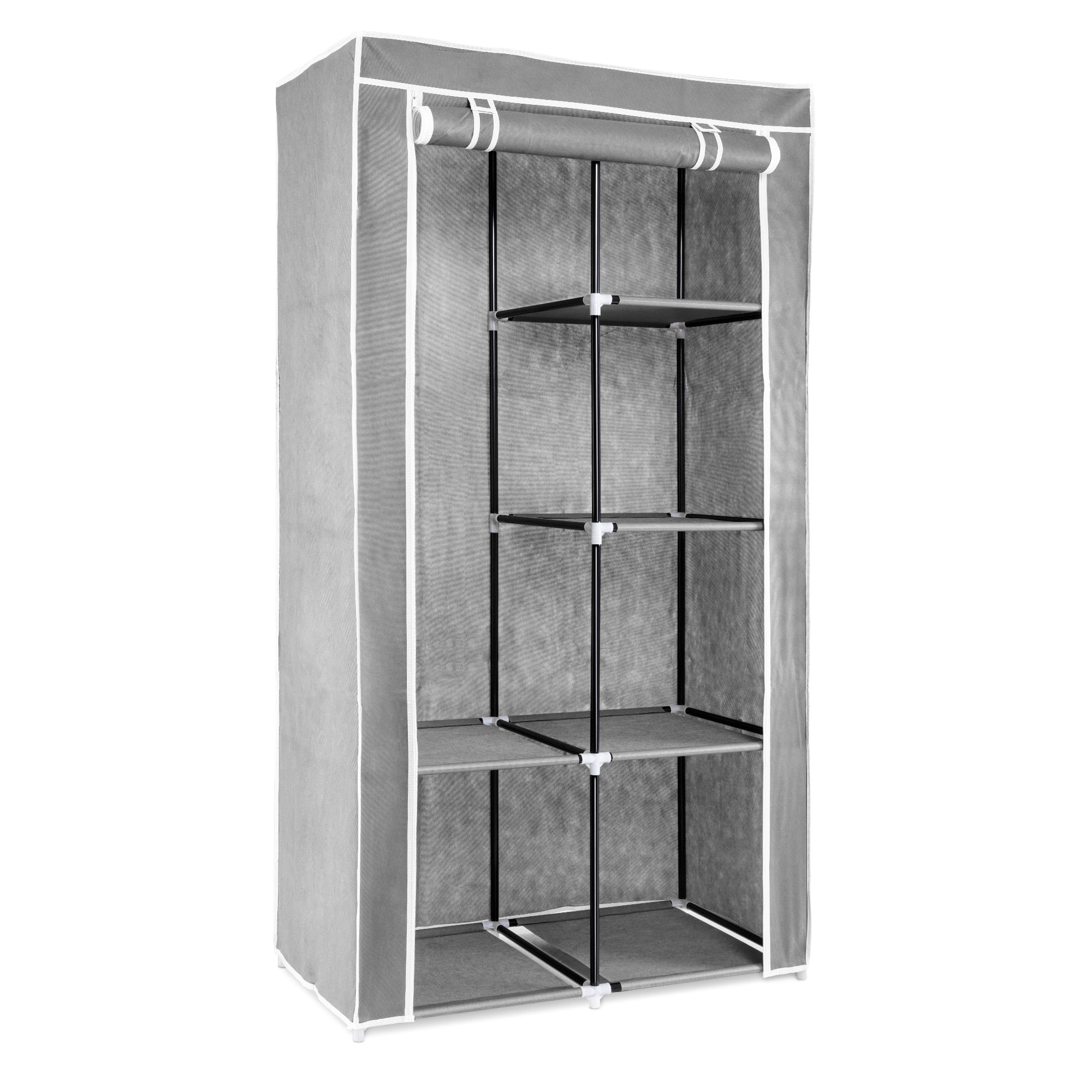 Metal frame canvas wardrobe discount