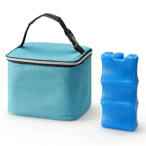 Navaris Cooler Bag - Insulated Bag for Baby Bottles or Beverages - Includes Ice Pack for Cooling - Use as Baby Bottle Bag or Breastmilk Storage - Turquoise