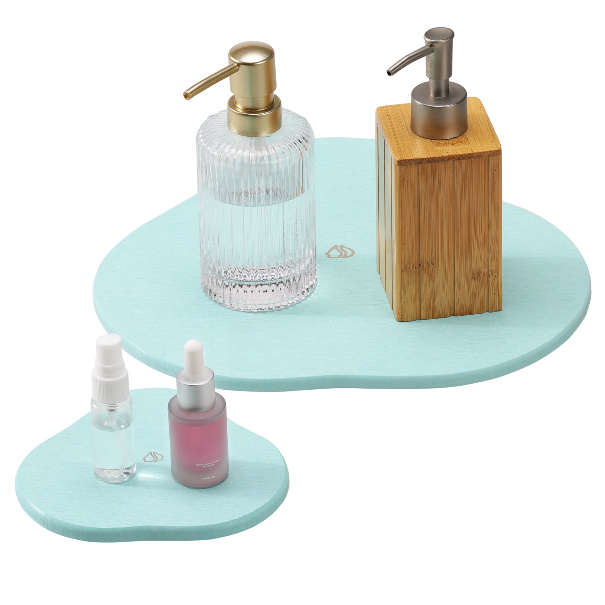 Navaris Diatomaceous Earth Soap Tray Set (2 Small) - Quick Dry Stone Coaster For Bathroom, Kitchen Sink - View #14