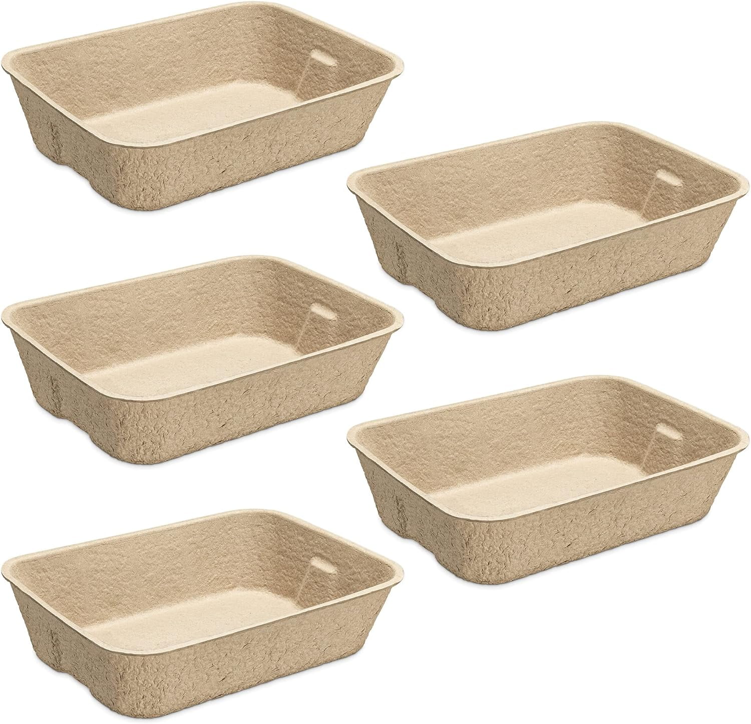 Navaris Disposable Cat Litter Trays (Pack of 5) Cardboard Liner Tray