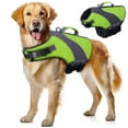thumbnail image 1 of Navaris Dog Swimming Life Jacket - Comfortable and Easy-to-Use Doggy Swim Vest - Adjustable Float Jacket Size for Perfect Fit - Bright Green Colour for Visibility - For Large Dogs, 1 of 7
