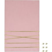 Navaris Fabric Memo Bulletin Board - 12" x 17" Velvet Memory Board for Wall to Display Photo Collages, Pictures, Notes - Includes 6 Push Pins - Pink