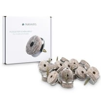 Navaris Felt Pads for Furniture (20 Pieces) - 3/4" Round Screw-In Pad Sliders for Chair Legs and Feet - Floor Gliders to Protect Hardwood Floors