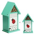 thumbnail image 1 of Navaris Ladybird House for Garden - Wooden Insect Hotel for Ladybirds Bees Insects - Wall Mounted Live Ladybug Habitat with Cleaning Door and Bee Nesting Tubes, 1 of 7