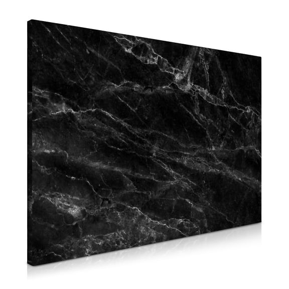 Navaris Magnetic Dry Erase Board - 16 x 24 inches Decorative White Board for Wall with Design, Includes 5 Magnets and Marker - Black Marble