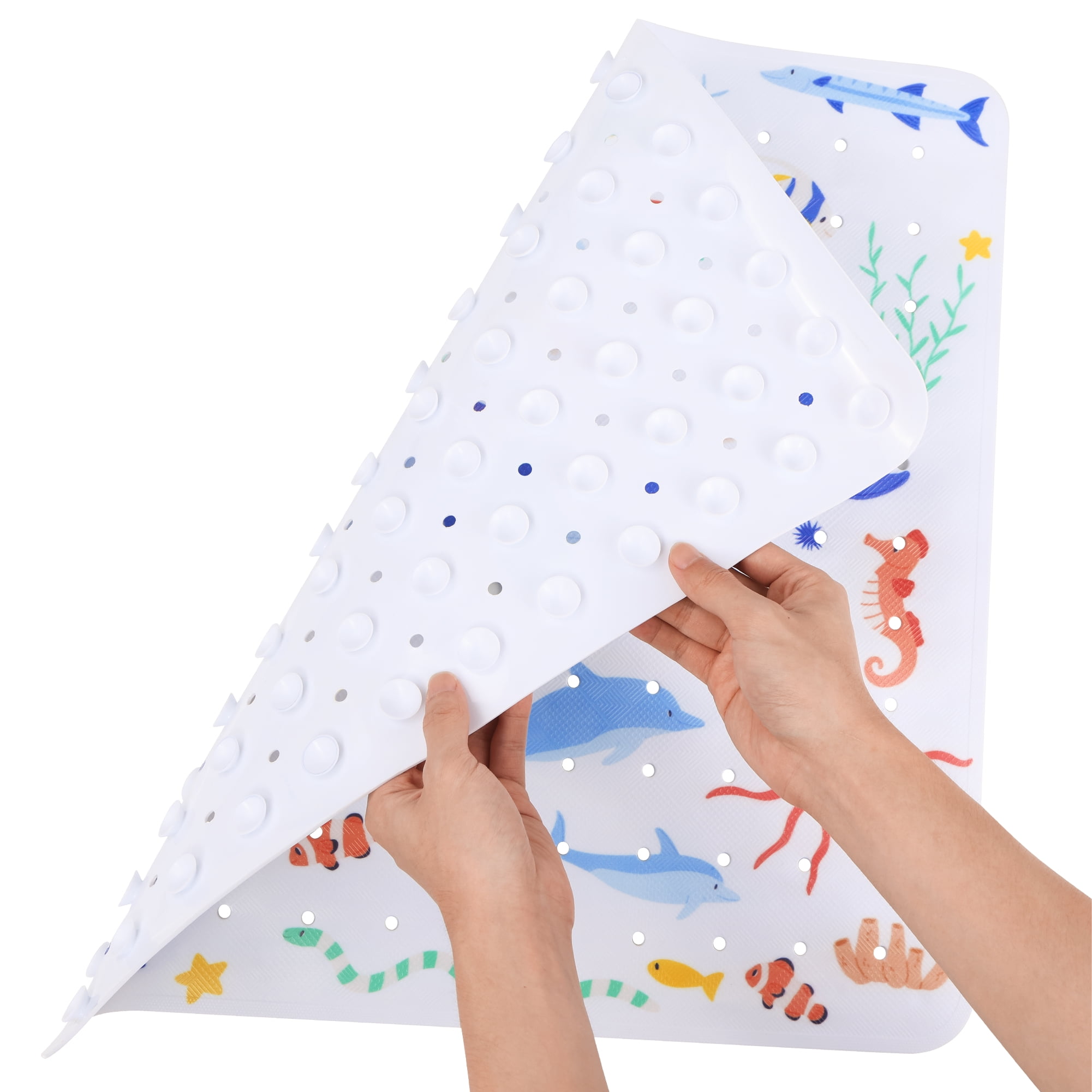 Navaris Non-Slip Square Shower Mat - Anti-Slip with Suction Cups ...