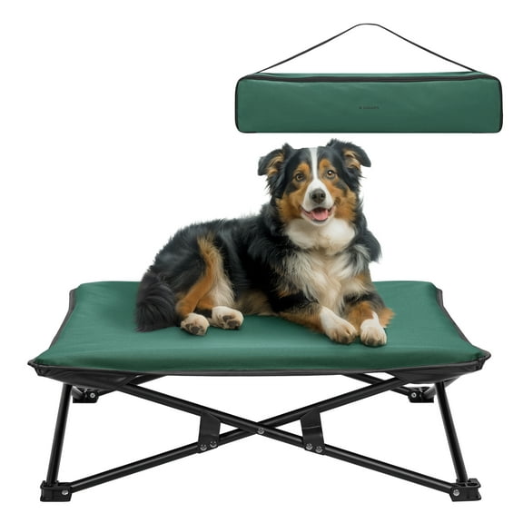 Navaris Portable Elevated Dog Bed with Carry Bag - Medium Raised Dog / Cat Bed for Outdoor Travel Camping Off The Floor Hammock Chair Suitable For 33lbs (15kg)
