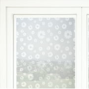 Navaris Privacy Film for Glass Windows - Frosted Window Film - Opaque Self Adhesive Covering - No Adhesives for Easy Application and Removal - Floral Print 2