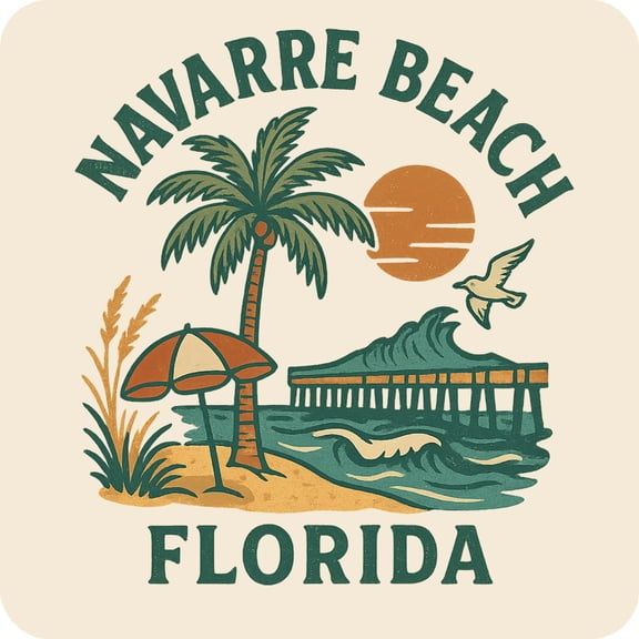 Navarre Beach Florida Keepsakes Souvenir Vinyl Sticker – Destination Travel Keepsake Collectible (4-Inches Wide)