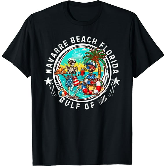 Navarre Beach Florida Men & Women T-Shirt,Black tee