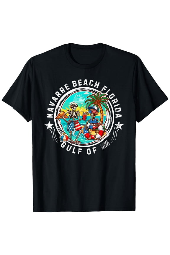 Navarre Beach Florida Men & Women T-Shirt,Black tee