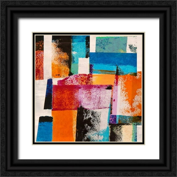 Navarro, Manuel 12x12 Black Ornate Wood Framed with Double Matting Museum Art Print Titled - Colors in Space I