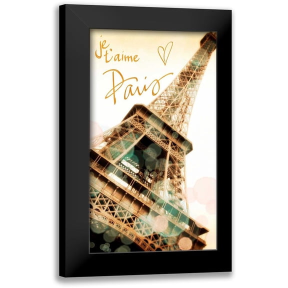 Navas, Emily 10x14 Black Modern Framed Museum Art Print Titled - Je, taime Paris