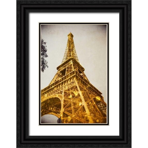 Navas, Emily 11x14 Black Ornate Wood Framed with Double Matting Museum Art Print Titled - Glittery Paris