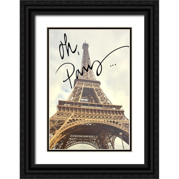 Navas, Emily 11x14 Black Ornate Wood Framed with Double Matting Museum Art Print Titled - Oh Paris