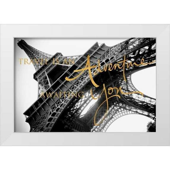 Navas, Emily 14x11 White Modern Wood Framed Museum Art Print Titled - Travel is an Adventure