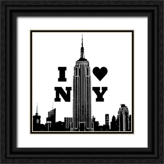 Navas, Emily 15x15 Black Ornate Wood Framed with Double Matting Museum Art Print Titled - I Heart NY