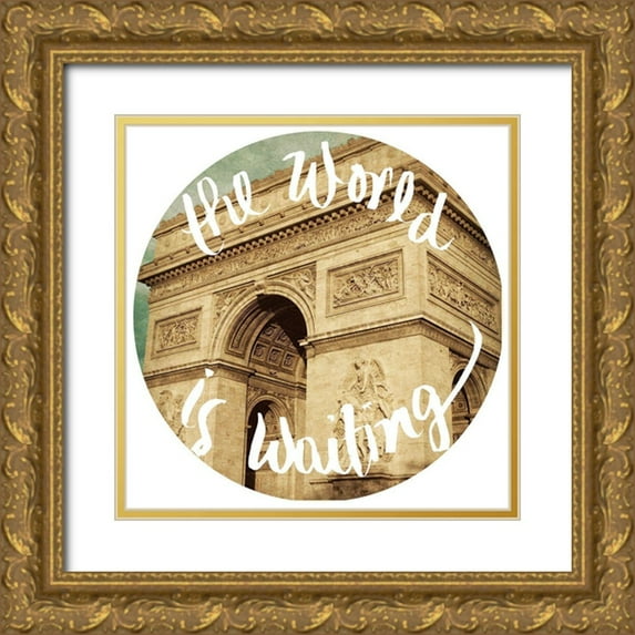 Navas, Emily 15x15 Gold Ornate Wood Framed with Double Matting Museum Art Print Titled - The World Is Waiting